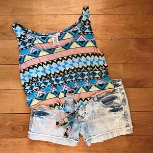 Mossimo Supply Co. Aztec Denim Shorts